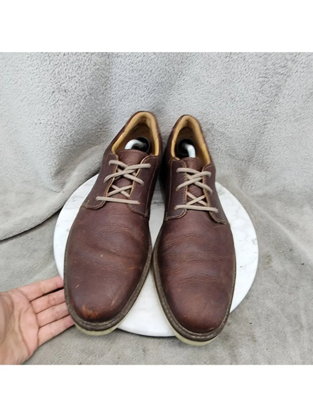 Clarks Shoes Mens Size 11 Brown Leather Collections Lace Up Derby Oxfords *Read*